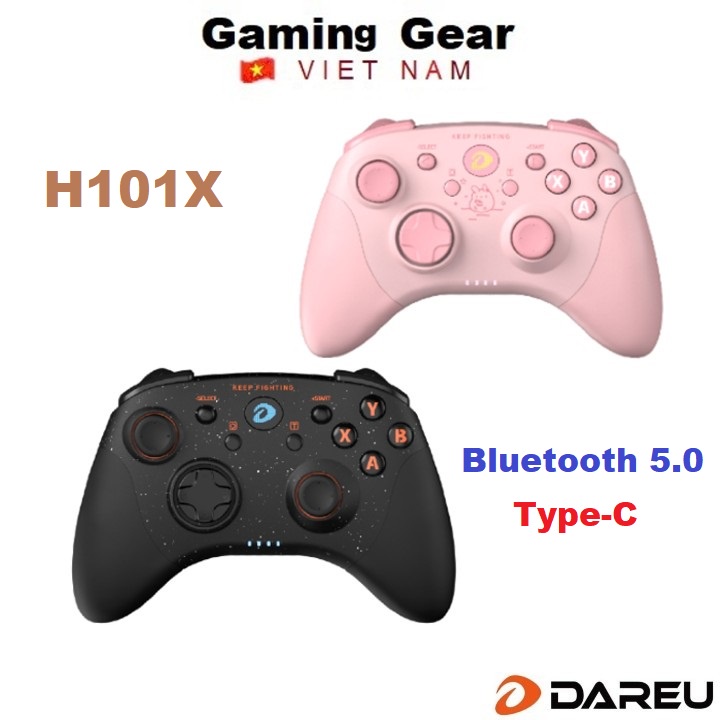 Tay cầm chơi game không dây DAREU H101X (Pin sạc 650mAhDual Mode: Type-C, Bluetooth)