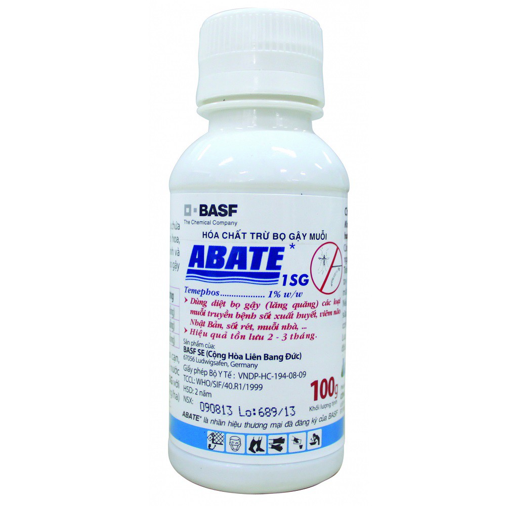 thuốc diệt lăng quăng bọ gậy trong cống rãnh ao nước đọng Abate 1SG - BASF Đức 100g - dạng rải tiện dụng