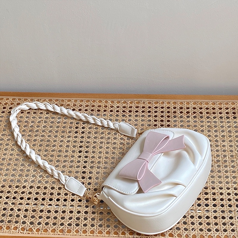 Túi Đeo Chéo Hình Tròn Đính Nơ Nhỏ Xinh Xắn Thời Trang Cho Nữ