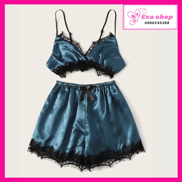 Đồ ngủ sexy chất liệu lụa phi bóng,đồ ngủ nữ đồ ngủ lụa bộ ngủ 2 dây gợi cảm MS708