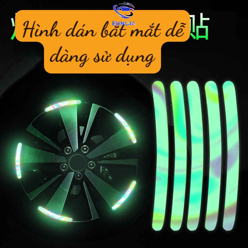 Set 20 Miếng Dán Phản Quang 7 màu Trang Trí Viền Bánh Xe ô tô , xe máy , xe đạp , mũ nón bảo hiểm thời trang cá tính