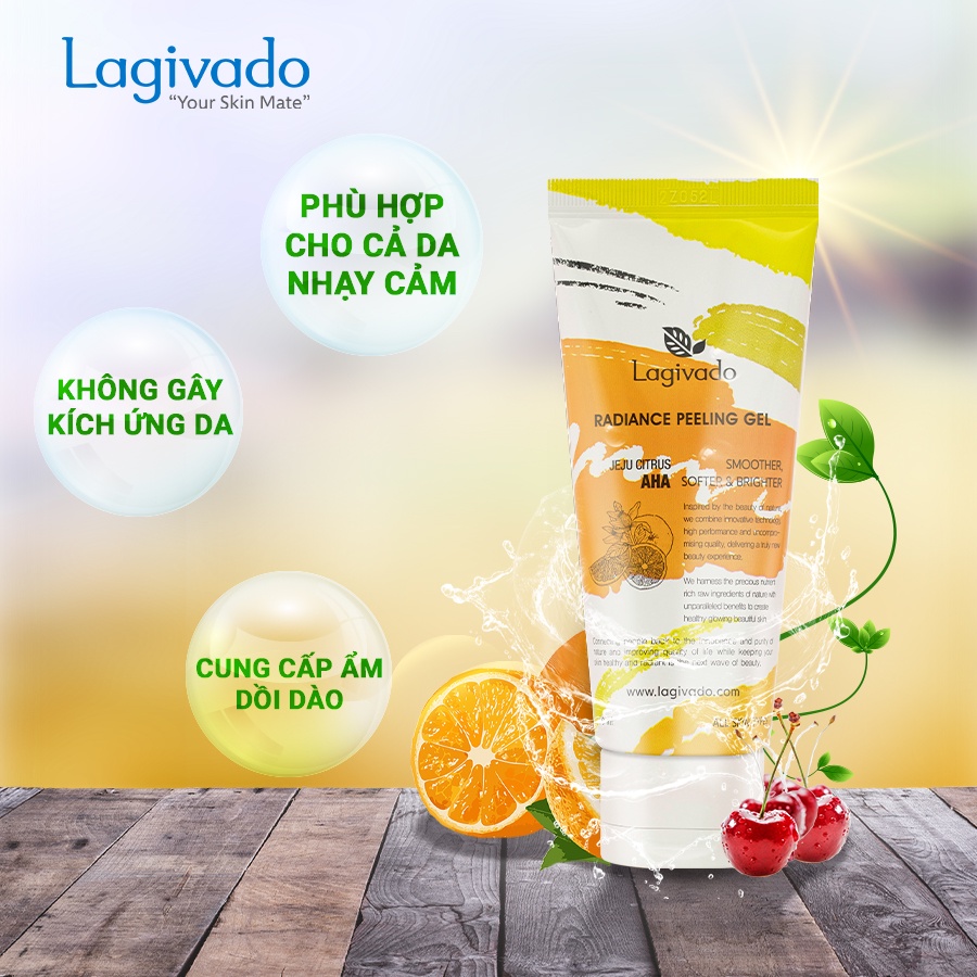 - Tẩy tế bào chết da mặt Hàn Quốc Lagivado JeJu Tangerine Radiance Peeling 50 ml