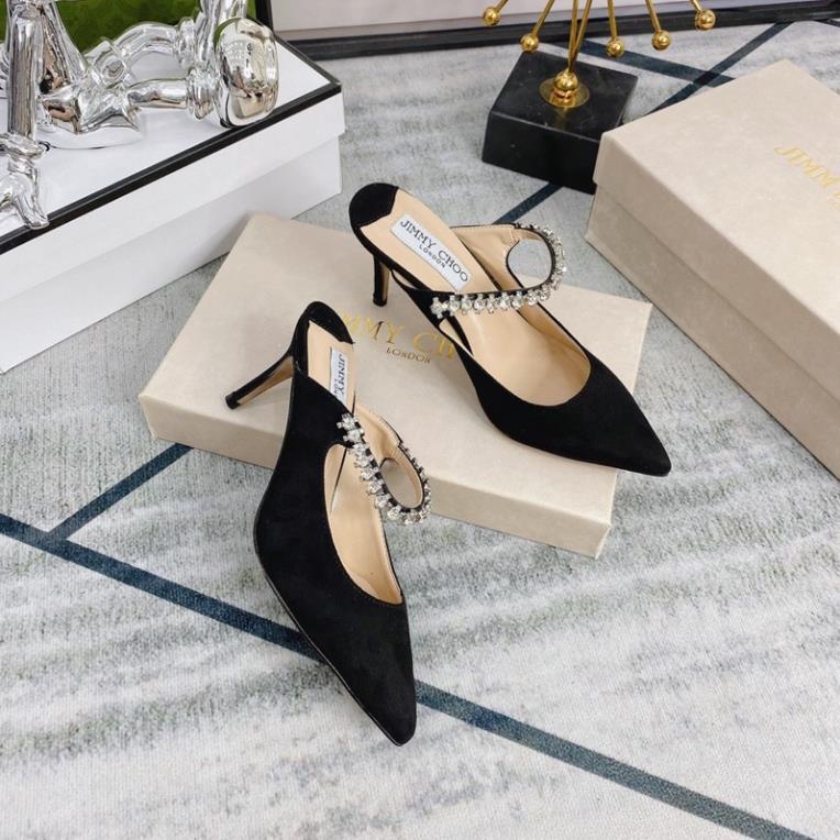 Guốc JimmyChoo 2 Màu Đen Kem Full Size 35-39
