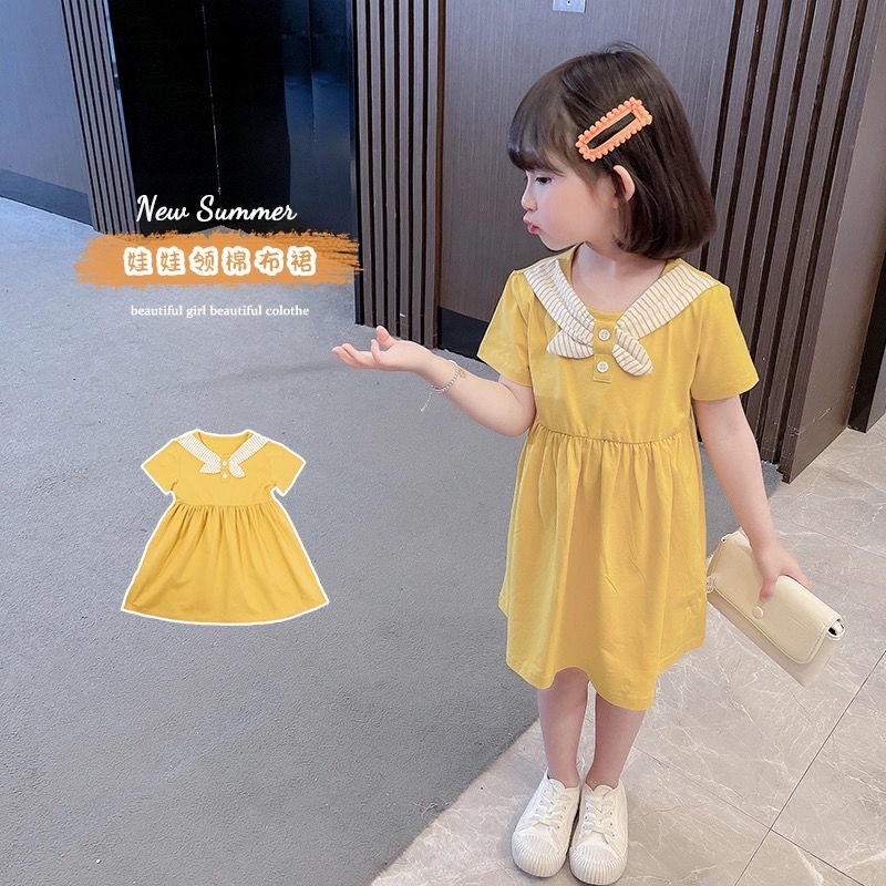 Đầm Công Chúa Tay Ngắn Kiểu Hàn Quốc Dễ Thương Thời Trang Mùa Hè Cho Bé Gái