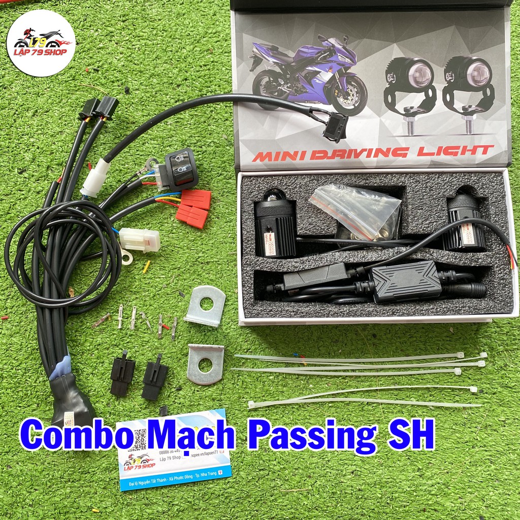 [Combo] Trợ Sáng Bi Cầu Mini F1 kèm Mạch Passing SH