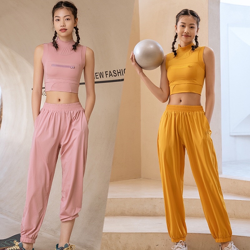 Set Bộ Jogger Thun Lụa Siêu Mềm Mại Tập Gym Yoga Chạy Nhảy Múa Đều Duyên Dáng