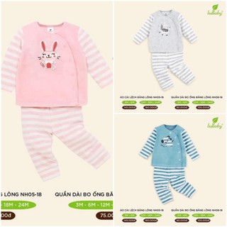 Bộ cài lệch bằng lông Lullaby bé trai, bé gái