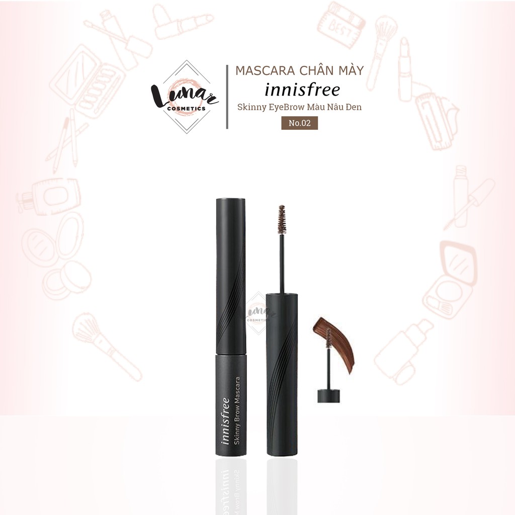 [Mẫu Mới] Mascara Chân Mày Innisfree Skinny EyeBrow Màu Nâu Đen No.02