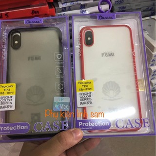 Ốp lưng dẻo Ou Case cho iPhone X/ Xs/ Xs Max viền màu lưng nhám chống sốc