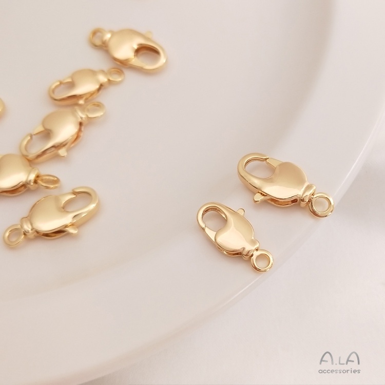 Khóa Kẹp Xoay Vòng Tay/Dây Chuyền Bằng Đồng 14K Màu Vàng Đồng Kiểu Hàn Quốc