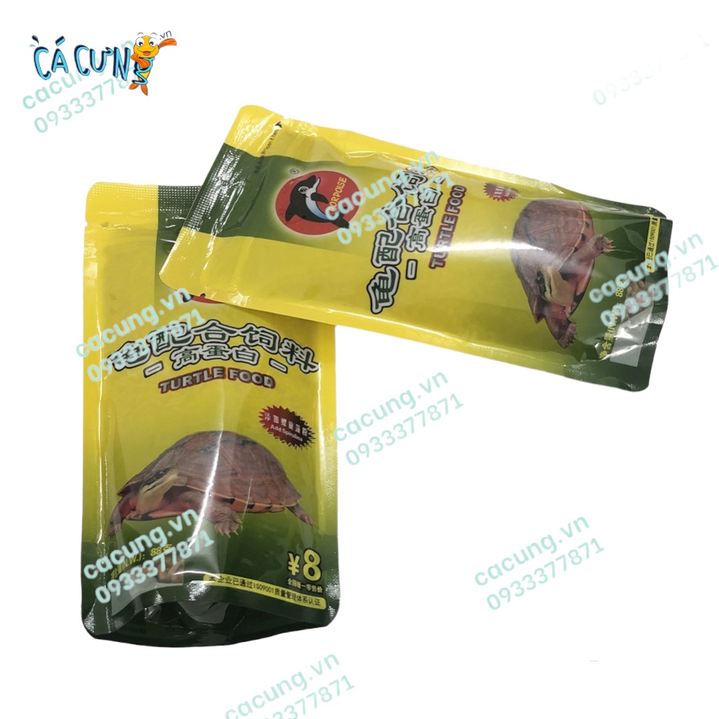 Thức Ăn Chuyên Dụng Cho Rùa Cảnh hiệu PORPOISE 100g (giúp rùa ham ăn, nhanh lớn, tăng sức đề kháng)