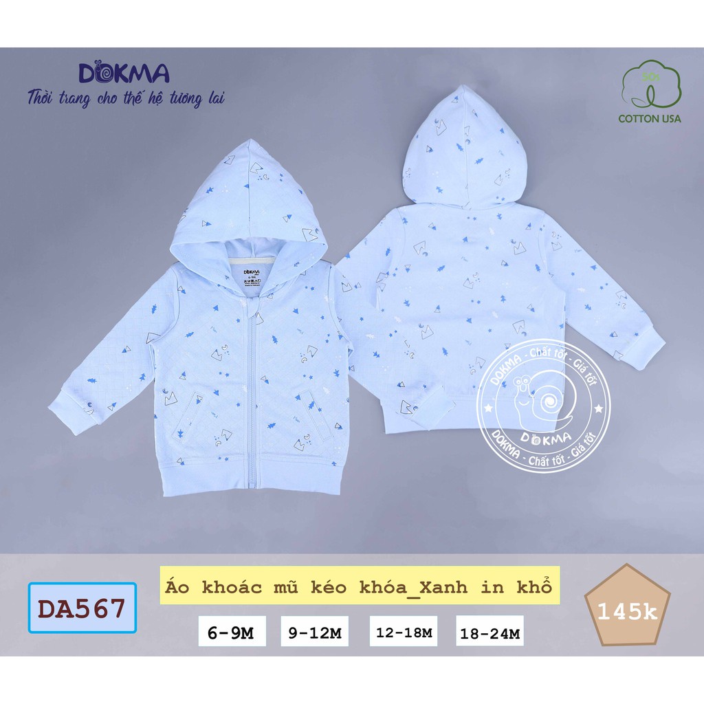 💥FREESHIP] Dokma- Áo khoác kéo khóa mỏng có mũ  DA567