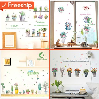 | combo | 4 mẫu decal bình hoa trang trí