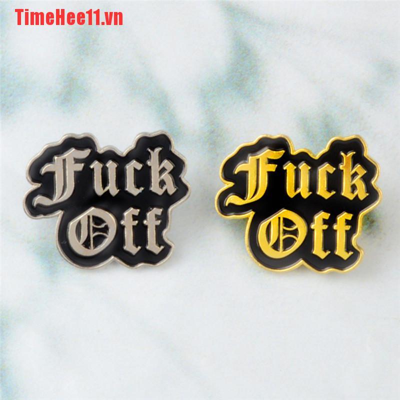 【TimeHee11】F&K off Enamel Brooch Pin Badge Punk Art Letters Brooch Shirt Lape