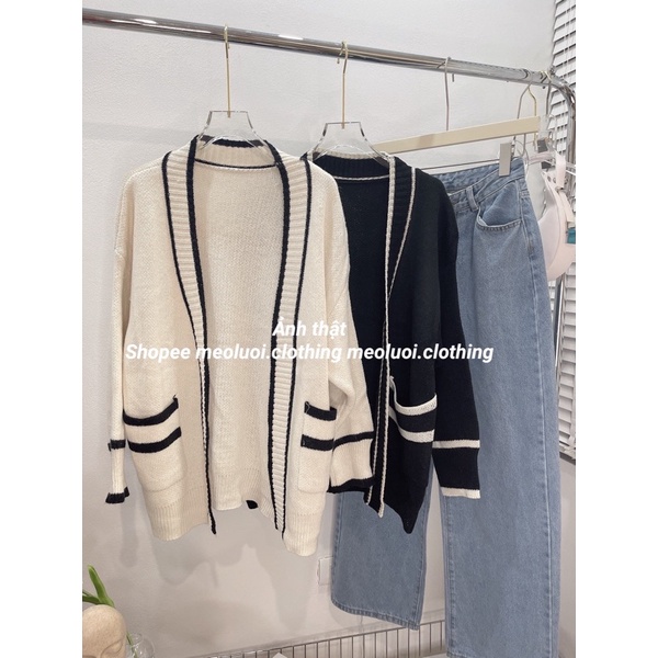 Áo khoác cardigan len viền túi nữ hàng Qc loại 1
