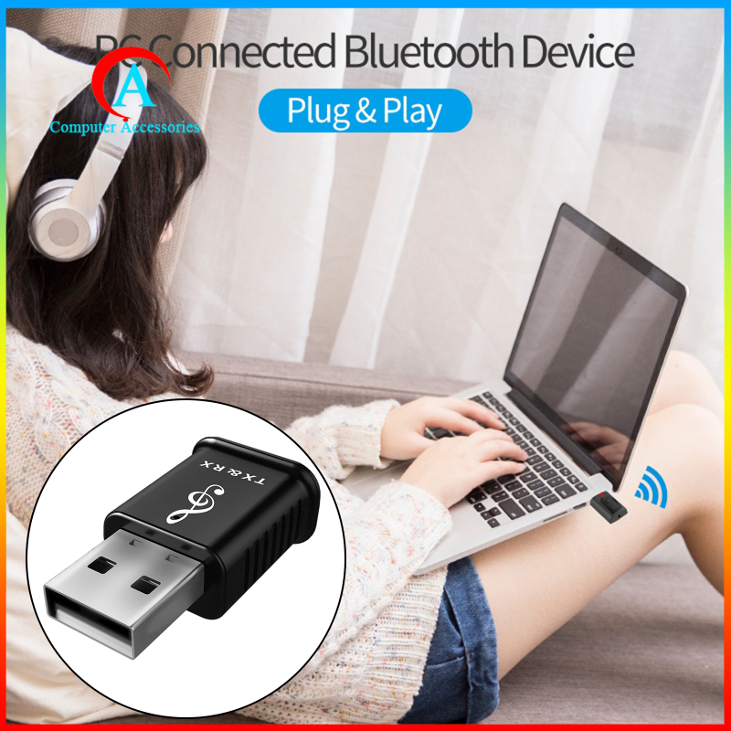 USB Bluetooth 5.0 Audio Adapter Transmitter Receiver for TV/PC AUX Speaker