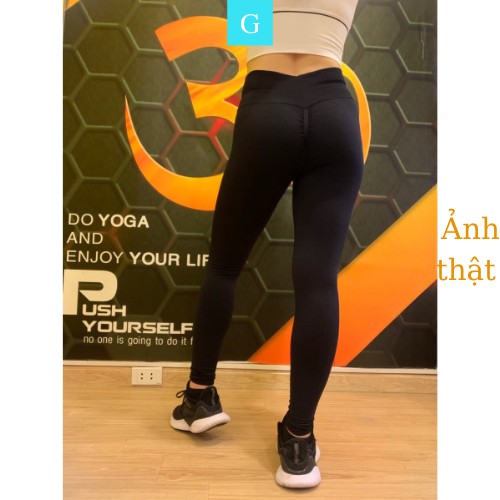Quần tập gym nữ chun mông quần legging tập yoga nâng mông siêu tôn dáng vải dệt kim co dãn thoải mái GYGA