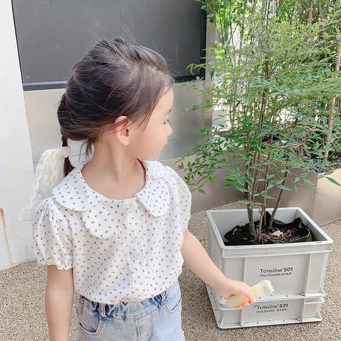 Bộ quần áo, Sét ÁO ĐŨI HOA + QUẦN BÒ, QUẦN JEAN phối ren cho bé gái 8-22kg