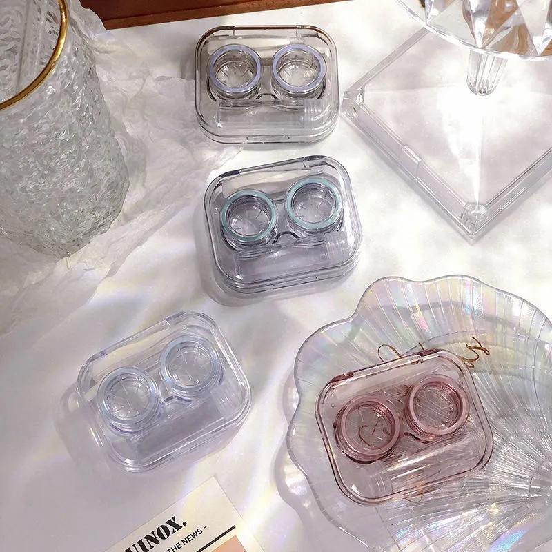 Hộp Đựng Kính Áp Tròng Mini Trong Suốt Mang Đi Du Lịch Tiện Lợi