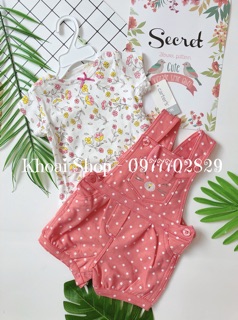 Bộ yếm Carter’s màu hồng (Ảnh thật Shop tự chụp)