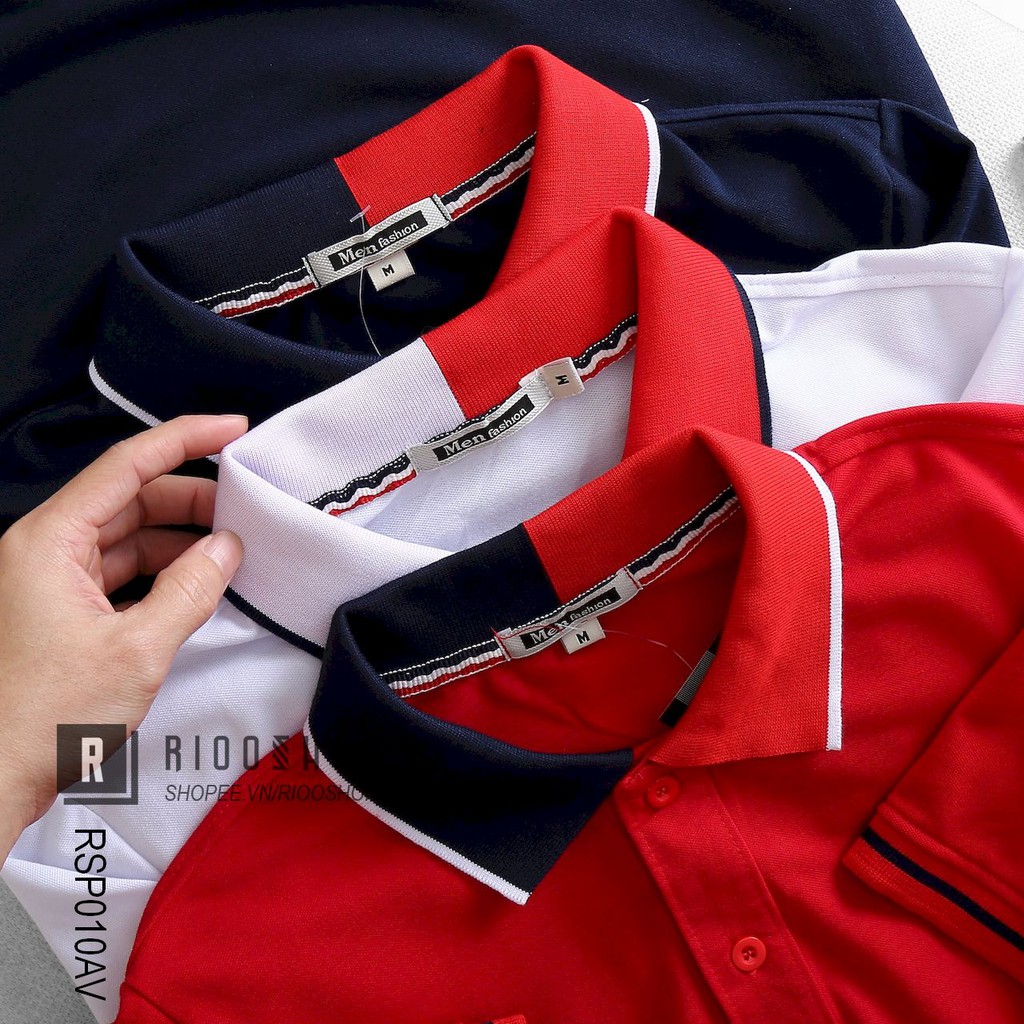 Áo polo nam cá sấu, áo thun có cổ cá sấu 4 chiều cộc tay đẹp cổ 2 màu MEN H RSP010AV có size xxl Riooshop | BigBuy360 - bigbuy360.vn