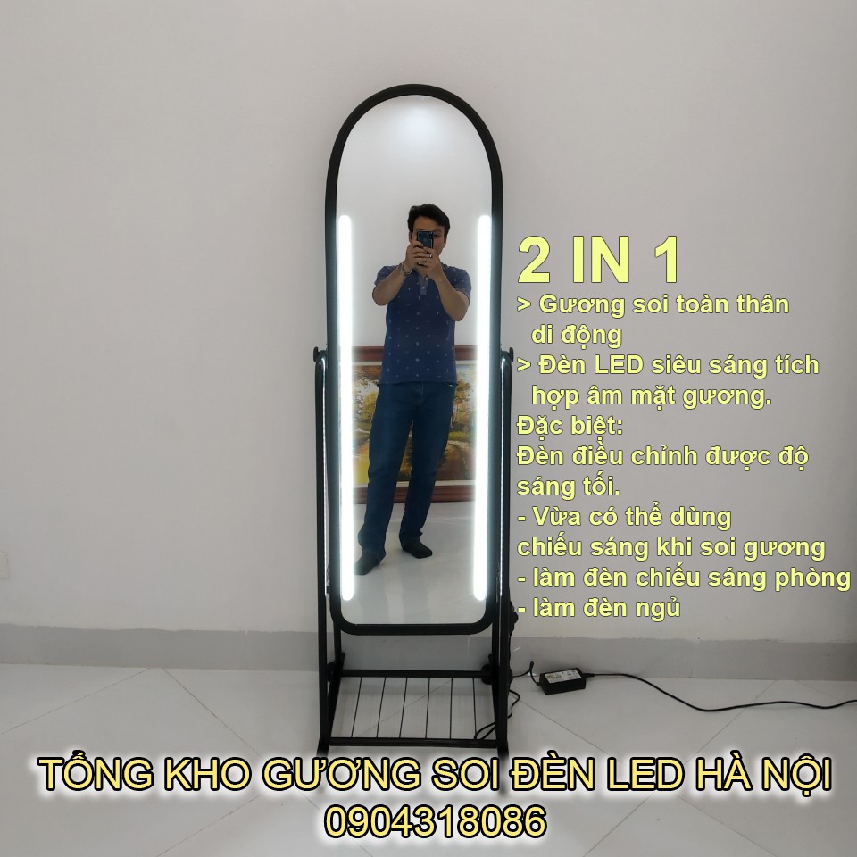 Gương Toàn Thân Di Động Đèn LED LUXHOME