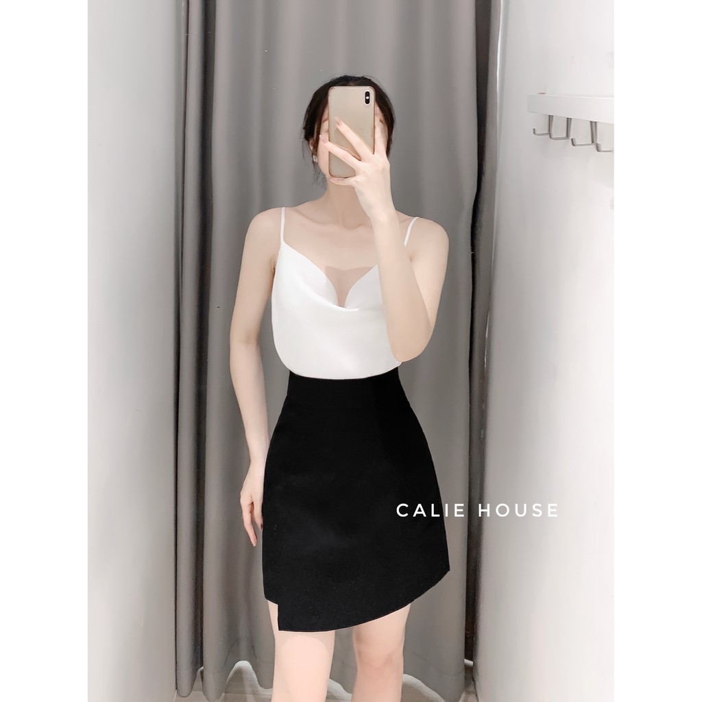 Áo 2 dây nữ Calie House chất liệu lụa cao cấp mềm mịn, thoáng mát 3 màu trắng be đen sexy, sang chảnh R99
