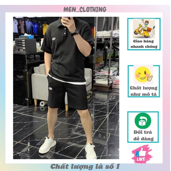 Bộ thể thao nam hè cổ bẻ 02 chất liệu thun lạnh co dãn 4c phong cách trẻ trung năng động