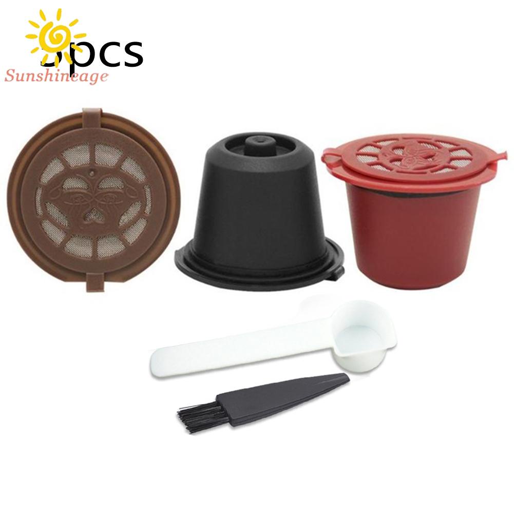 5pack Reusable Compatible Capsule For Nespresso Coffee Machine Refillable-Filter