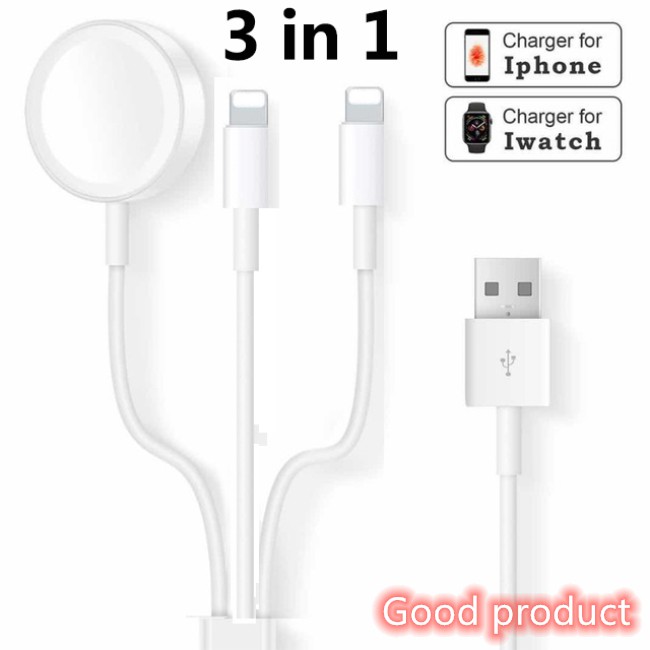 【In stock】 3 in 1 Wireless Charger for Apple Watch Series 1 2 3 4 USB Magnetic Charging Cable for iPhone 5 6 7 8 X/plus