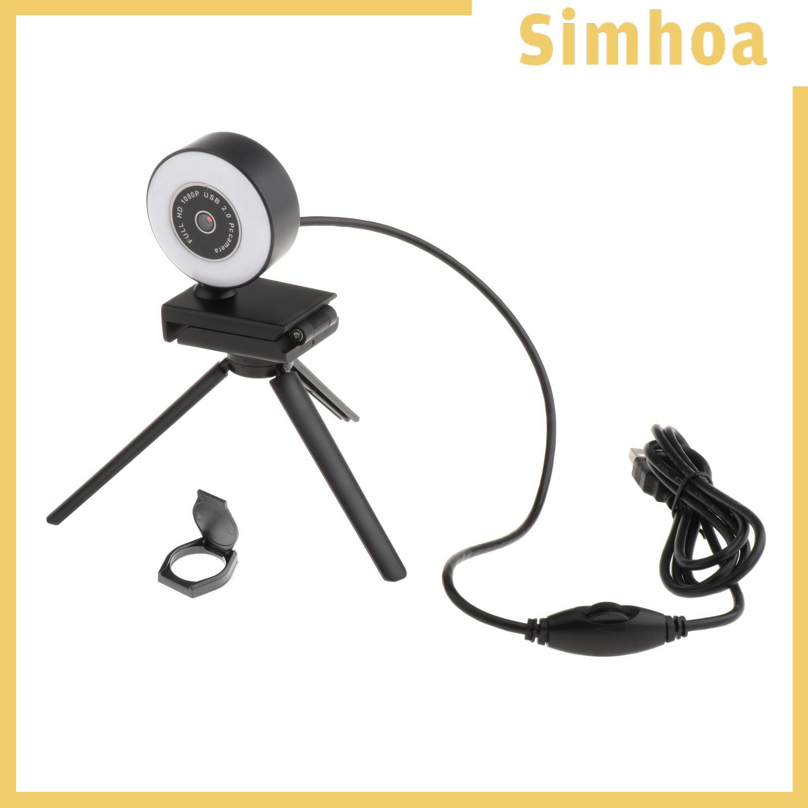 Webcam USB HD dạng vòng kèm micrô hỗ trợ ghi video stream cho PC