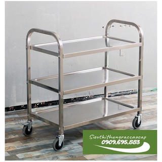 Xe đẩy thức ăn nước uống inox 3 tầng 950*500*950 mm