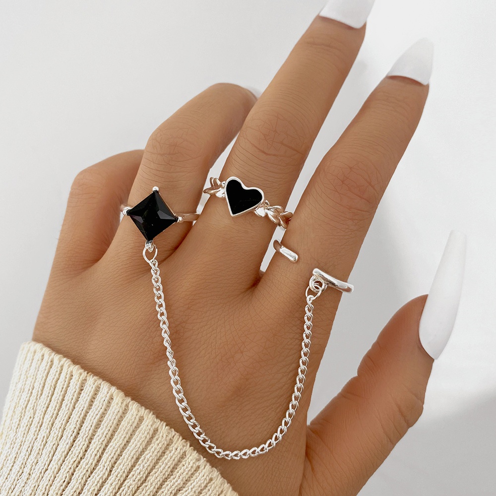 Set Nhẫn Đeo Khớp Ngón Tay Kim Loại Đính Đá Và Ngọc Trai Xinh Xắn Cho Nữ