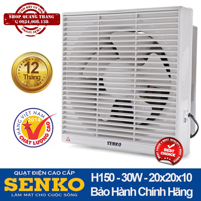 Quạt hút thông gió âm tường SENKO H150 30W 2 Chiều