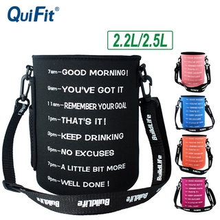 Túi Đựng Bình Nước QuiFit Bằng Vải Lặn Có Dây Đeo Vai Cho Nữ Dung Tích 2.2L 2.5L