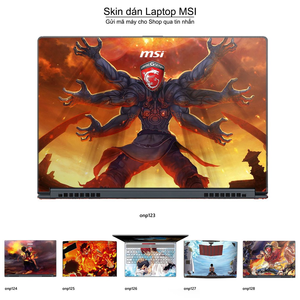 Skin dán Laptop MSI in hình One Piece nhiều mẫu 14 (inbox mã máy cho Shop)