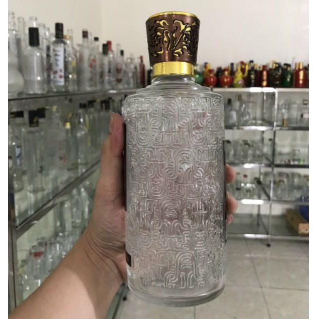 Chai thủy tinh hoa văn 600ml