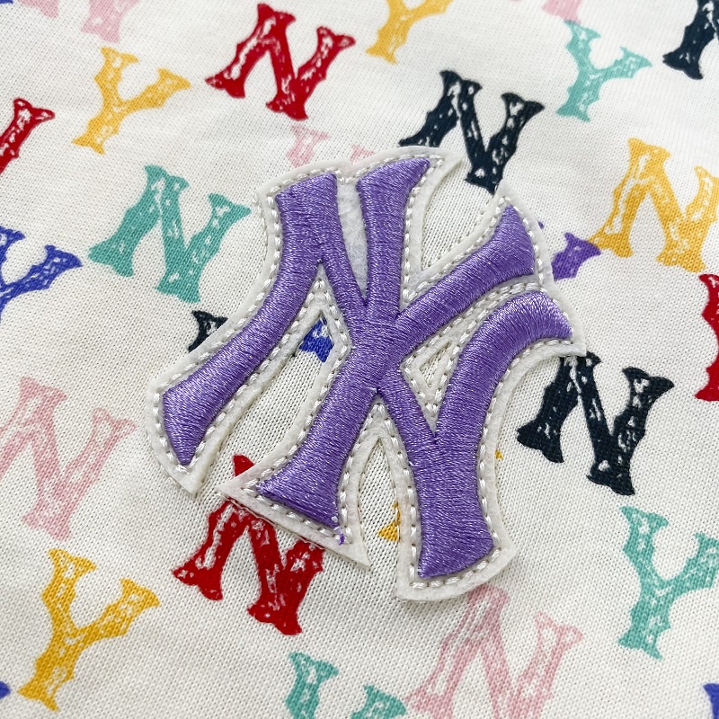 Đầm Cotton Ngắn Tay Thêu Logo MLB NY Nhiều Màu Sắc Chất Lượng Cao Cho Nữ