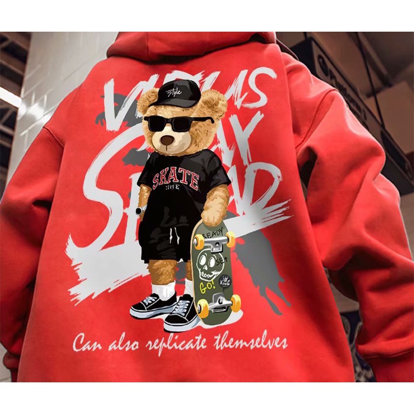 [ Mã 12FASHIONSALE1 giảm 10K đơn 50K ] Áo Hoodie Dáng Rộng In Hình Gấu Thời Trang Hip Hop Cá Tính Cho Nam (M-8Xl) | BigBuy360 - bigbuy360.vn