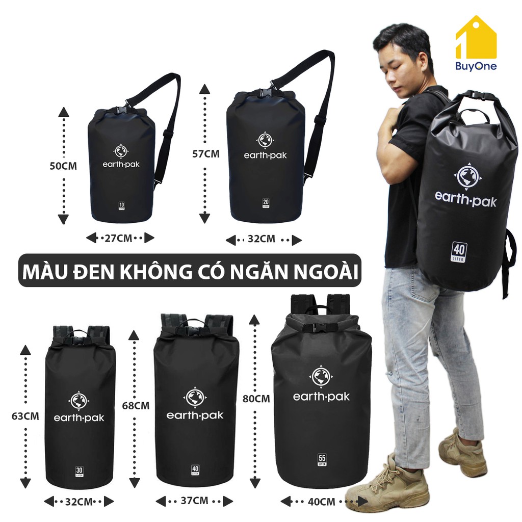 Balo phượt 55 lít chống nước 500D hàng VNXK - có nhiều loại 10L, 20L, 30L, 40L - buyone - BOPK160