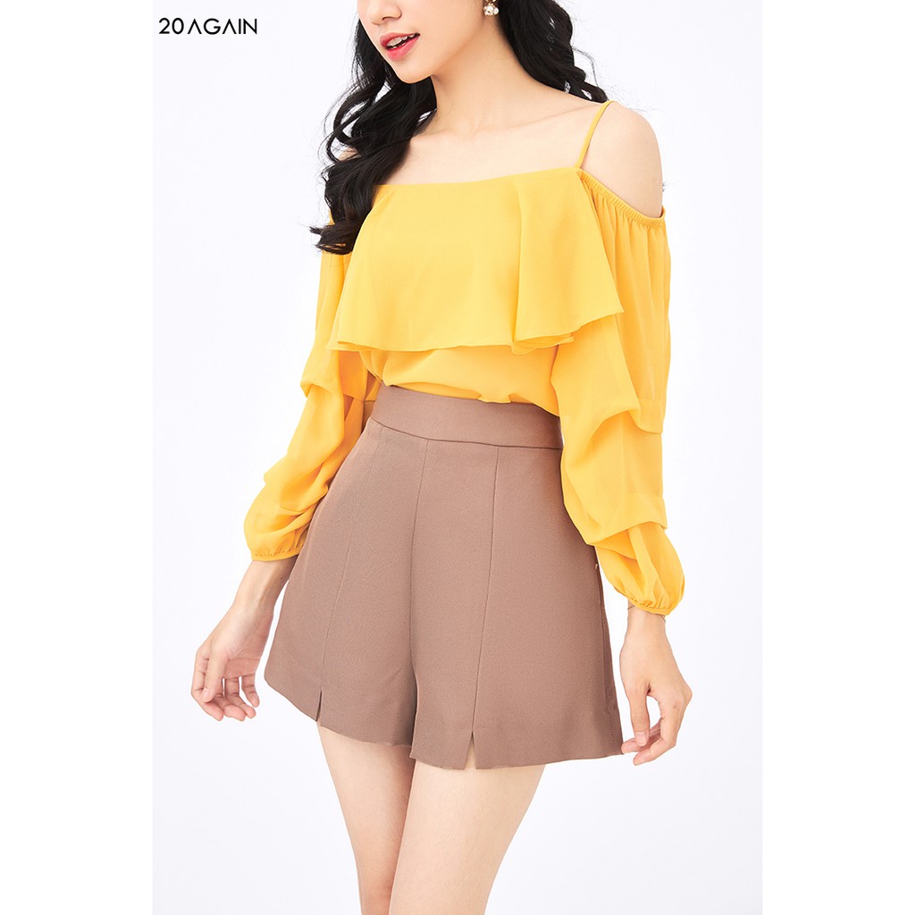 [Mã WABRAG99 giảm 10% đơn 99K] Quần short vải xẻ gấu 20AGAIN SVW0918 | BigBuy360 - bigbuy360.vn