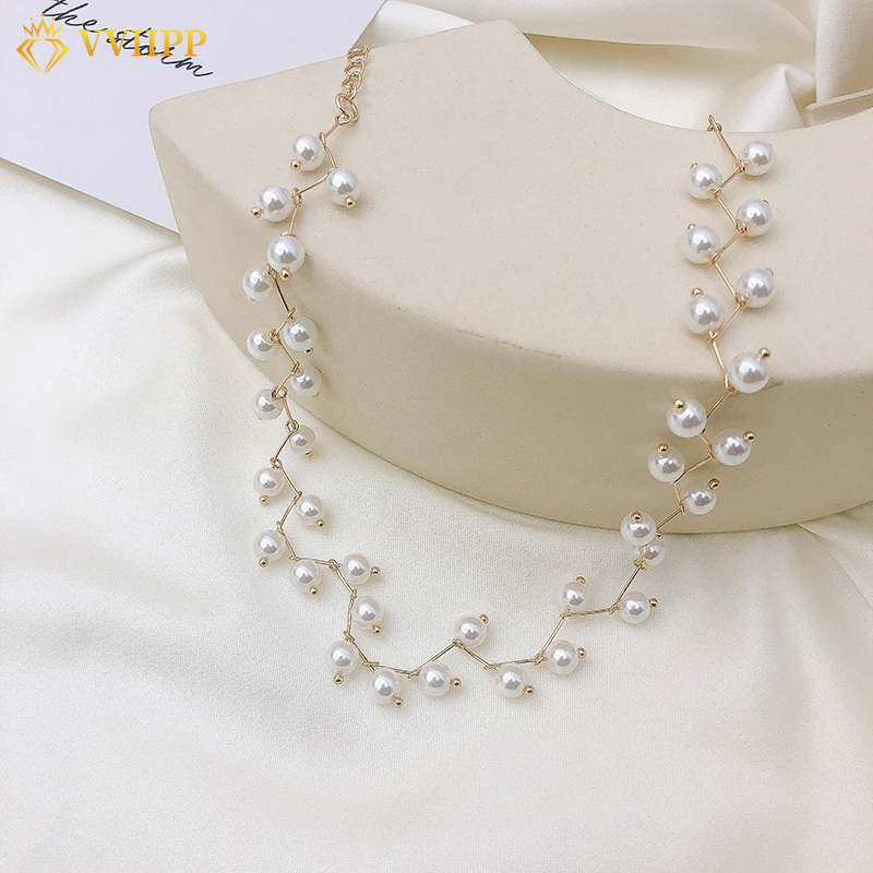 Dây chuyền choker phối ngọc trai thời trang phong cách vintage dành cho nữ