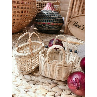 Đạo cụ Chụp Hình Props Giỏ Mây Siêu Xinh XắnPhong cách vintage boho mini siêu nhỏ dùng để trang trí Phòng bé