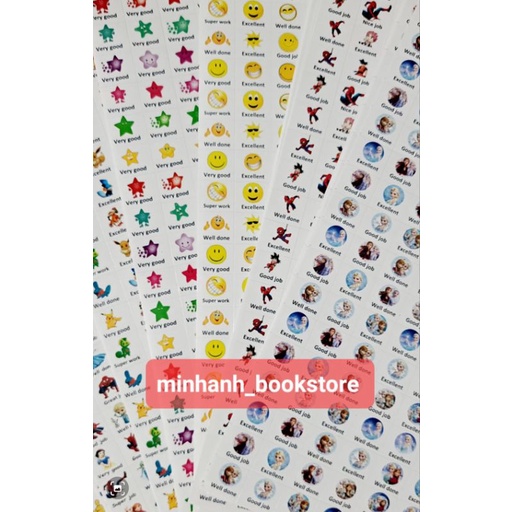 Set 15 tấm sticker lời khen Tiếng Anh