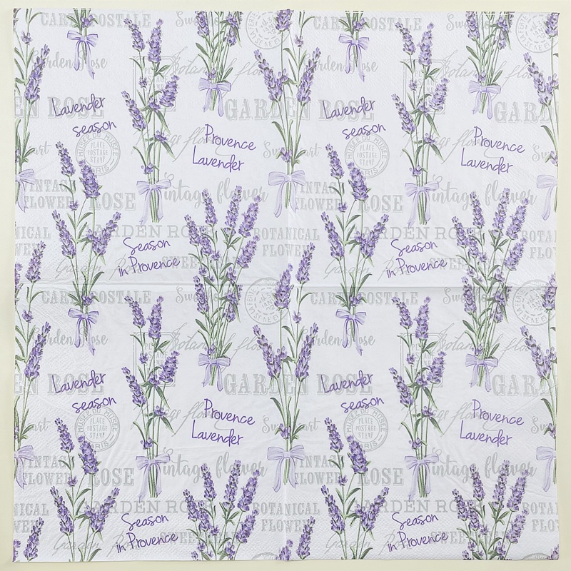 Set 20 Khăn Ăn Bằng Giấy Họa Tiết Hoa Oải Hương Trang Trí Cho Quán Cà Phê &amp; Tiệc