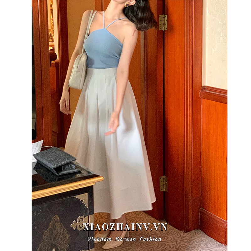 Xiaozhainv Chân Váy Lưng Cao Màu Trơn Thời Trang Mùa Hè Cho Nữ | BigBuy360 - bigbuy360.vn