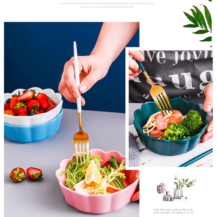 Chén dĩa bát tô gốm sứ hình hoa tông màu pastel cao cấp