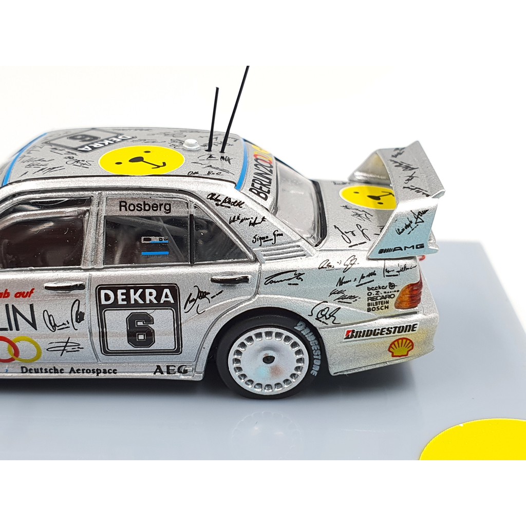 Xe Mô Hình Mercedes-Benz 190E 2.5-16 Evolution II DTM 1992 Keke Rosberg 1:64 Tarmac Works ( Bạc )