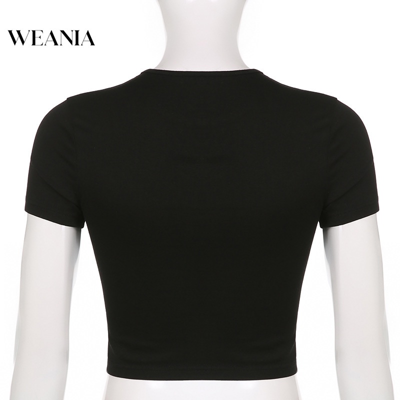 Áo Thun Crop Top In Hình Đôi Cánh Đính Đá Lấp Lánh Kiểu Đường Phố Cho Nữ