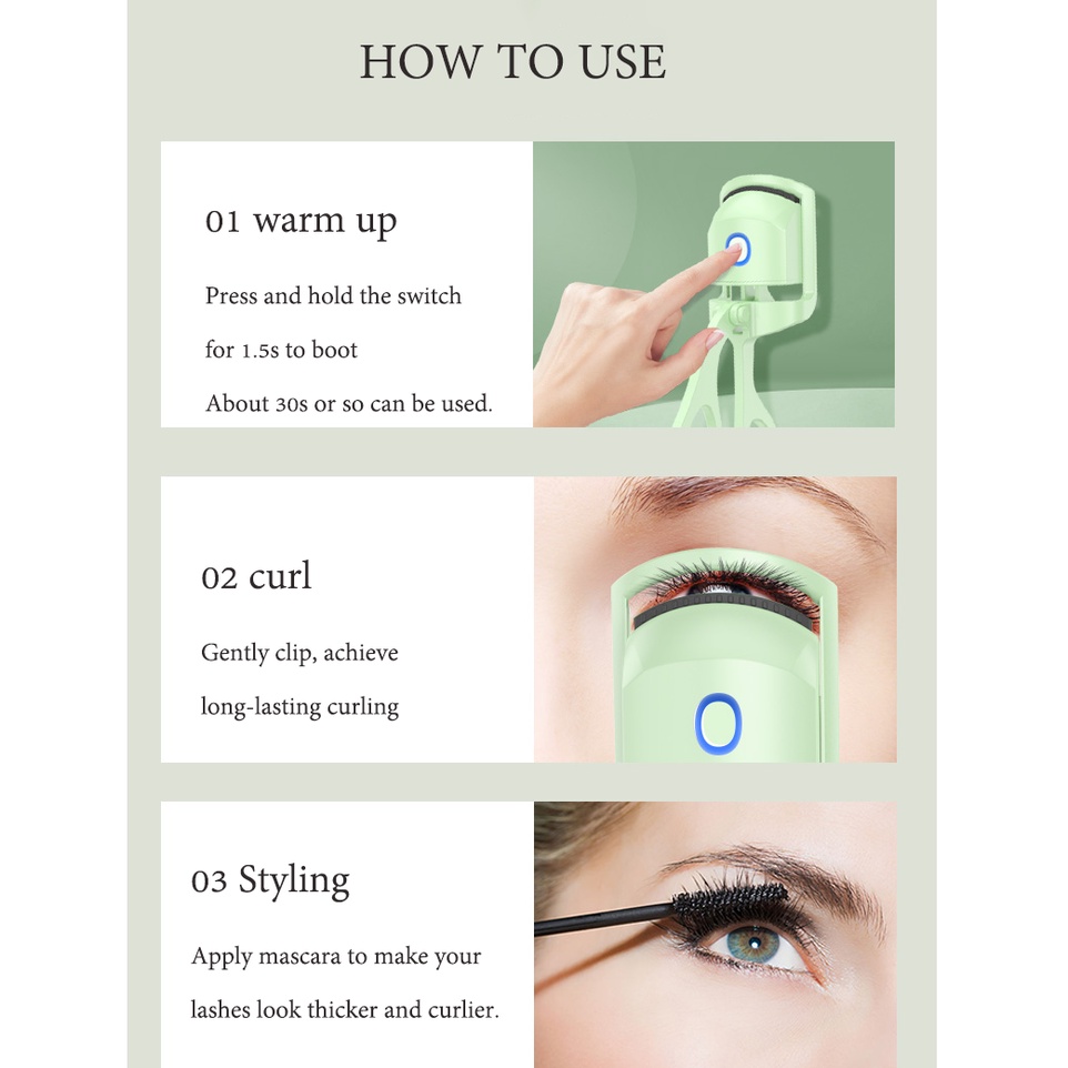 (Giá sỉ)Kẹp Uốn Lông Mi Bằng Điện Hai Mặt Nhiệt Độ Sạc Nhanh Loại c